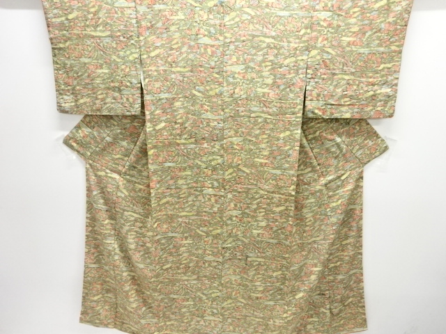 JAPANESE KIMONO / ANTIQUE  KIMONO / TAISHO ROMAN STYLE / SILK / ABSTRACT